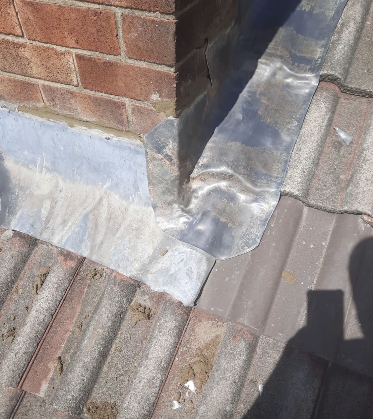 Repaired roofline with clean edges